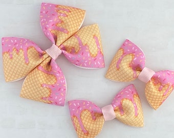 Ice Cream Hair Bow, Sprinkle Hair Bow, Birthday Hair Bow, Girl Hair Bow, Toddler Hair Bow, Baby Hair Bow