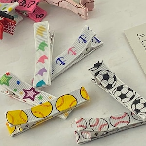 Ribbon covered Clips, baby hair clips, baby hair clips fully lined, Toddler Hair Clip, Small Hair Clips, Baby Shower Gift, Hair Clip