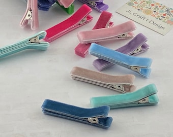 Velvet covered Clips, Velvet Clip, baby hair clips, baby hair clips fully lined Clips, Toddler Hair Clip, Small Hair Clips, Hair Clip