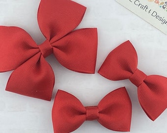 Red Hair Bow, Red Bow, Red Bow Hair Clip, Red Bow Headband, Red Pigtail Bow, Girls Hair Bow, Pigtail Bow, Baby Headband, Red Baby Hair Bow