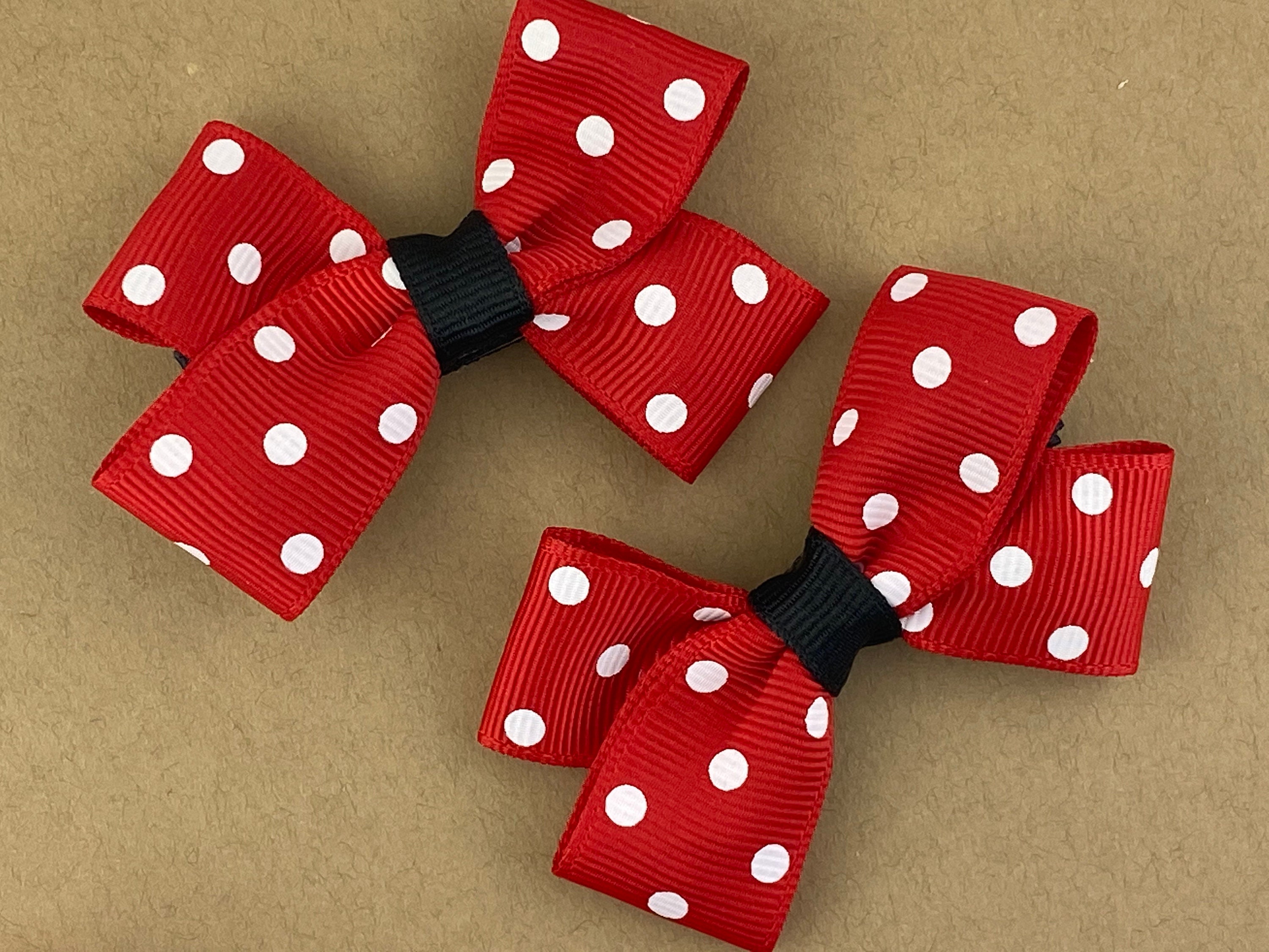 Red Polka Dot Hair Bow Red Polka Dot Bow Red Hair Bow Girl Etsy