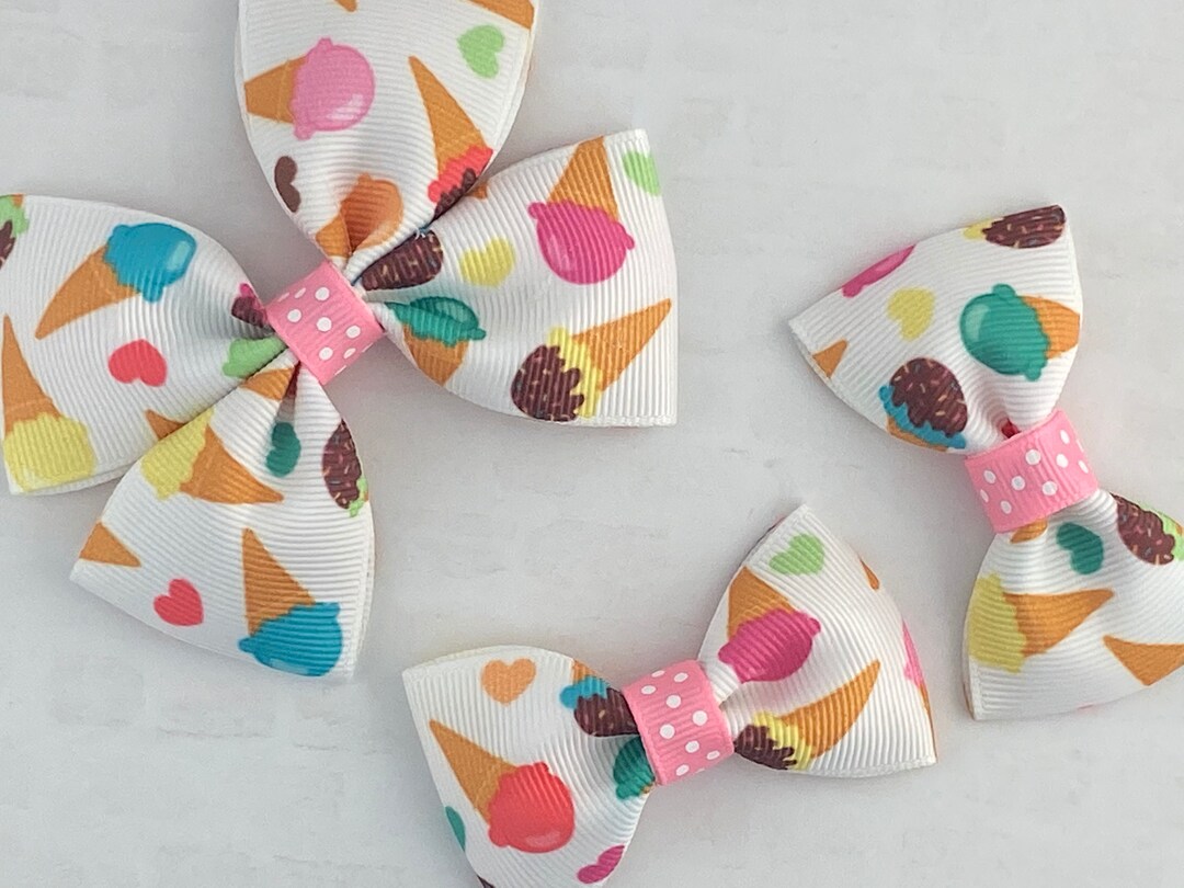 Ice Cream Hair Bow, Ice Cream Cone Hair Bow, Toddler Hair Bow, Baby