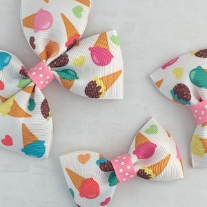 Ice Cream Hair Bow, Ice Cream Cone Hair Bow, Toddler Hair Bow, Baby Hair Bow, Girl Hair Bow
