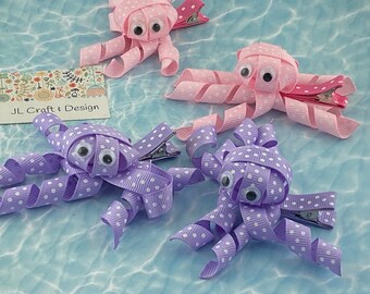 Octopus Hair Clip, Octopus Clip, Girl Hair Clip, Girl Hair Clip, Toddler hair Clip, Pigtail
