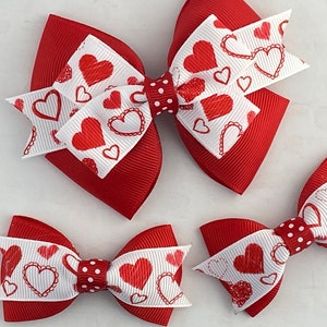Valentine’s Day Hair Bow, Valentines Day Hair Bow, Hearts Hair bow, Girl Hair Bow, Toddler Hair Bow, Baby Hair Bow