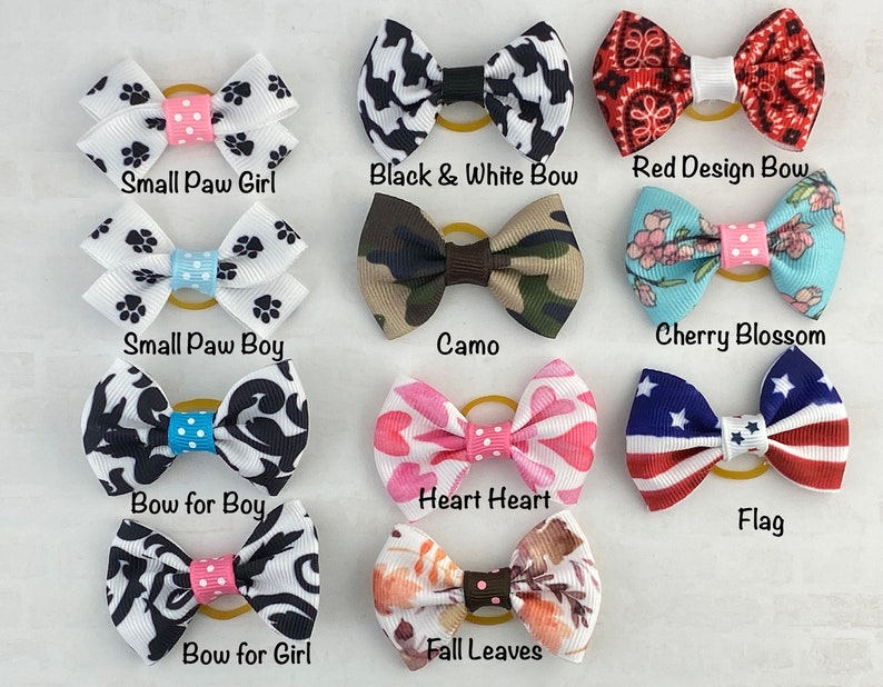 Dog Hair Bows Hair Bow for Dogs Rubber Band Dog Hair Bows Etsy