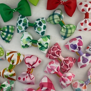 Dog Hair Bow, Hair Bow for Dog, Rubber Bend Dog Bow, Dog Bow on Clip, Dog Bows