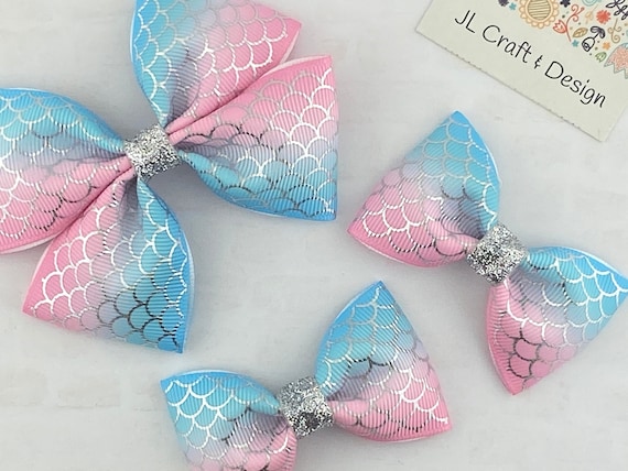 Mermaid Hair Bow, Mermaid Bow, Toddler Hair Bow, Baby Hair Bow, Girl Hair Bow, Mermaid Baby Bow, Mermaid Girl Bow