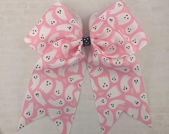 Pink Ghost Hair Bow, Halloween Hair Bow, Large Halloween Bow, Large Girl Hair Bow, Toddler Hair Bow, Girl Hair Bow, Halloween Hair Tie