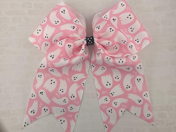 Pink Ghost Hair Bow, Halloween Hair Bow, Large Halloween Bow, Large Girl Hair Bow, Toddler Hair Bow, Girl Hair Bow, Halloween Hair Tie