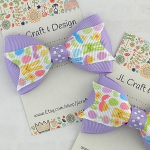 Easter Hair Bow, Easter Bow, Easter Bunny Bow, Bunny Hair Bow, Girl Hair Bow, Toddler Hair Bow, Baby Hair Bow, Spring Hair Bow, Easter Bunny immagine 3