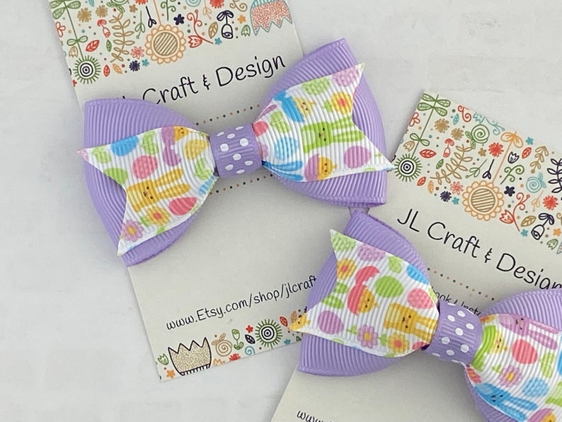 Easter Hair Bow, Easter Bow, Easter Bunny Bow, Bunny Hair Bow, Girl Hair Bow, Toddler Hair Bow, Baby Hair Bow, Spring Hair Bow, Easter Bunny immagine 3