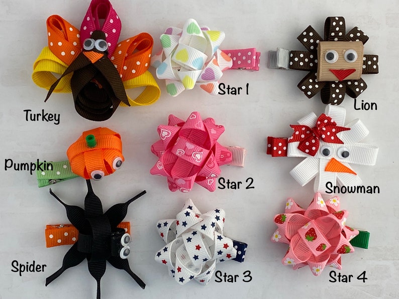 Ribbon Sculpture Hair Clip, Animal Hair Clip, Girl Hair Clip, Toddler Hair Clip, Birthday Party Favors image 5