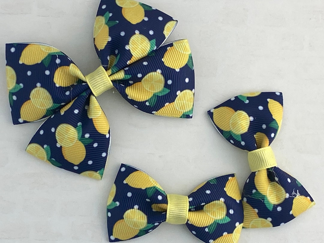 Lemon Hair Bow, Lemon Bow, Toddler Hair Bow, Girl Hair Bow, Baby Hair