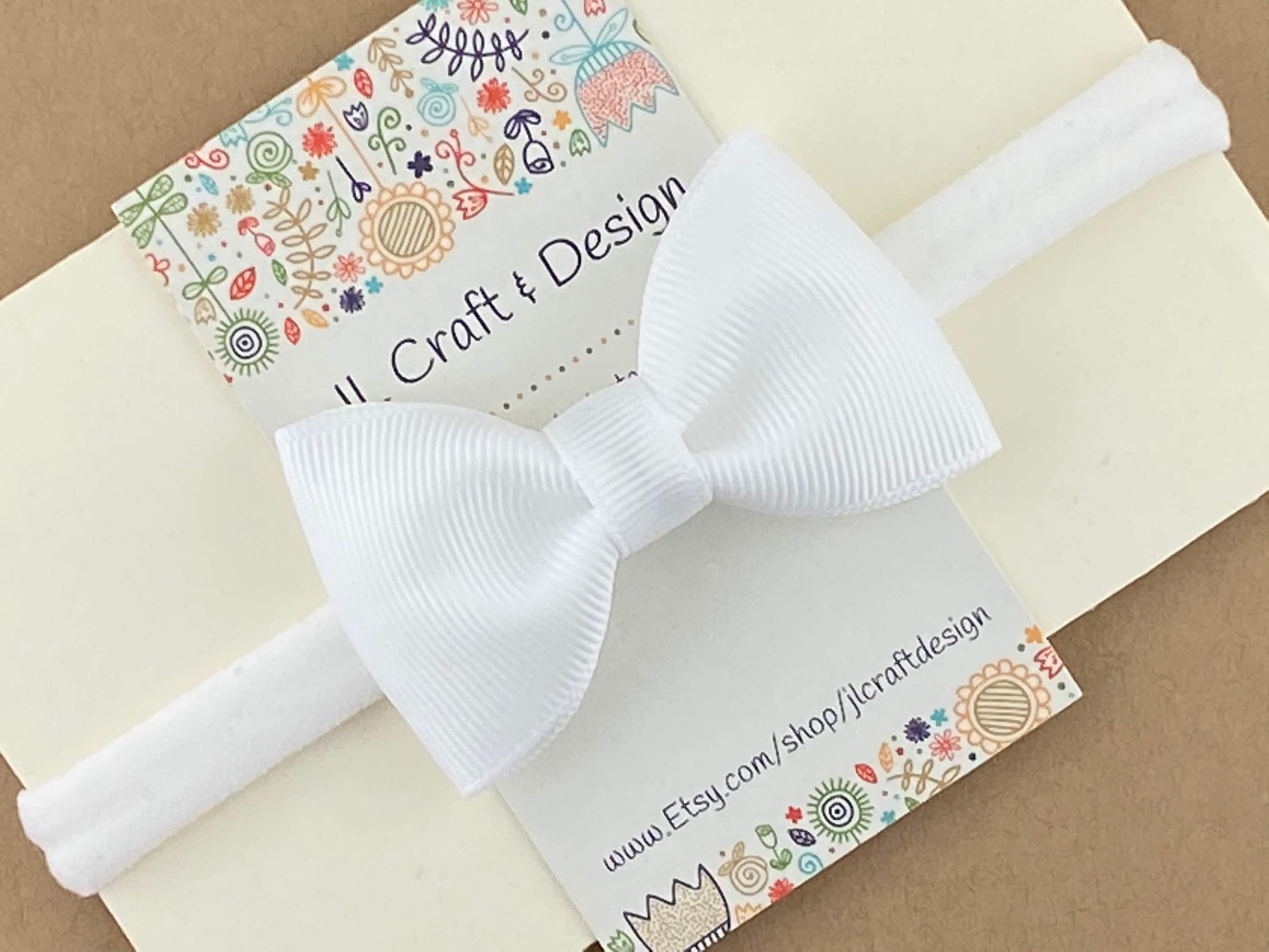 White Hair Bow White Bow White Baby Headband Wedding Baby - Etsy