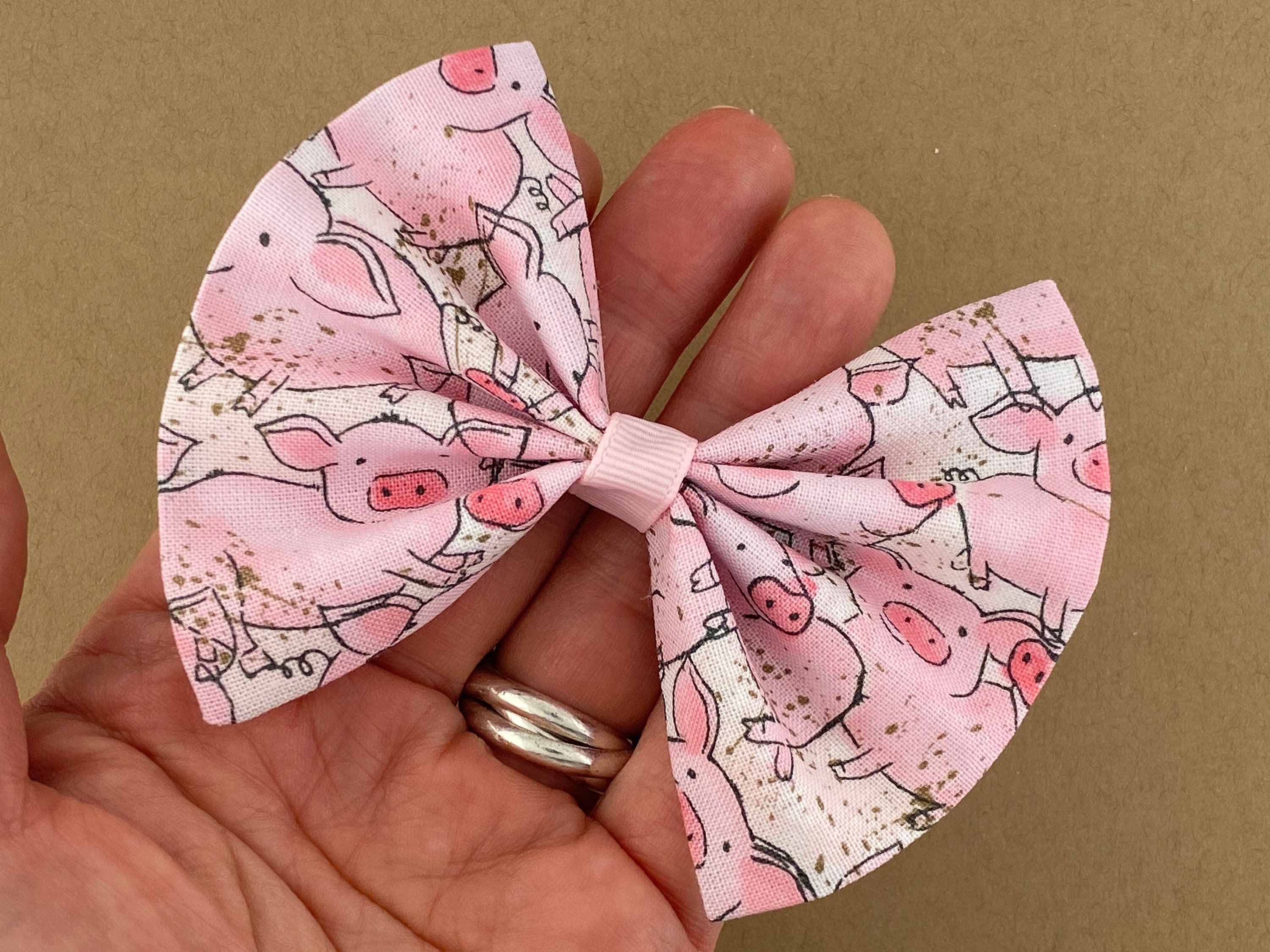 Pig Hair Bow Pig Hair Clip Pig Bow Pig Headband Pig Baby Etsy