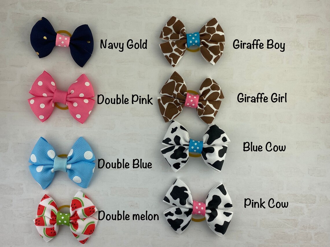 Dog Hair Bows Hair Bow for Dogs Rubber Band Dog Hair Bow Etsy