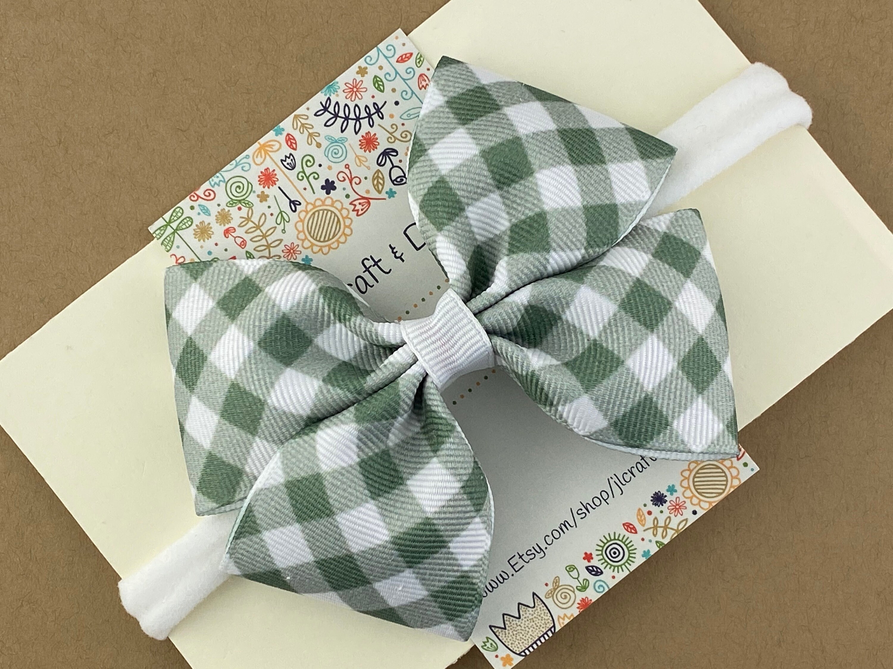 Green Gingham Hair Bow Gingham Hair Bow Hair Bows Bows for Etsy