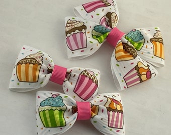 Cupcake Hair Bow, Cupcake Bow, Birthday Hair Bow, Sprinkle Hair Bow, Girl Hair Bow, Baby Hair Bow, Toddler Hair Bow, Cupcake