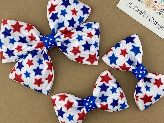 4th of July Hair Bow, Red White Blue Hair Clip, Patriotic Hair Bow, Patriotic Hair Clip, Independence Day Hair Bow, independence headband