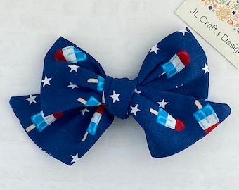 4th of July Popsicle Bow, Bow, 4th of July Bow, Independence Day Hair Bow, Red white and Blue Popsicle Bow, 4th of July Baby Headband