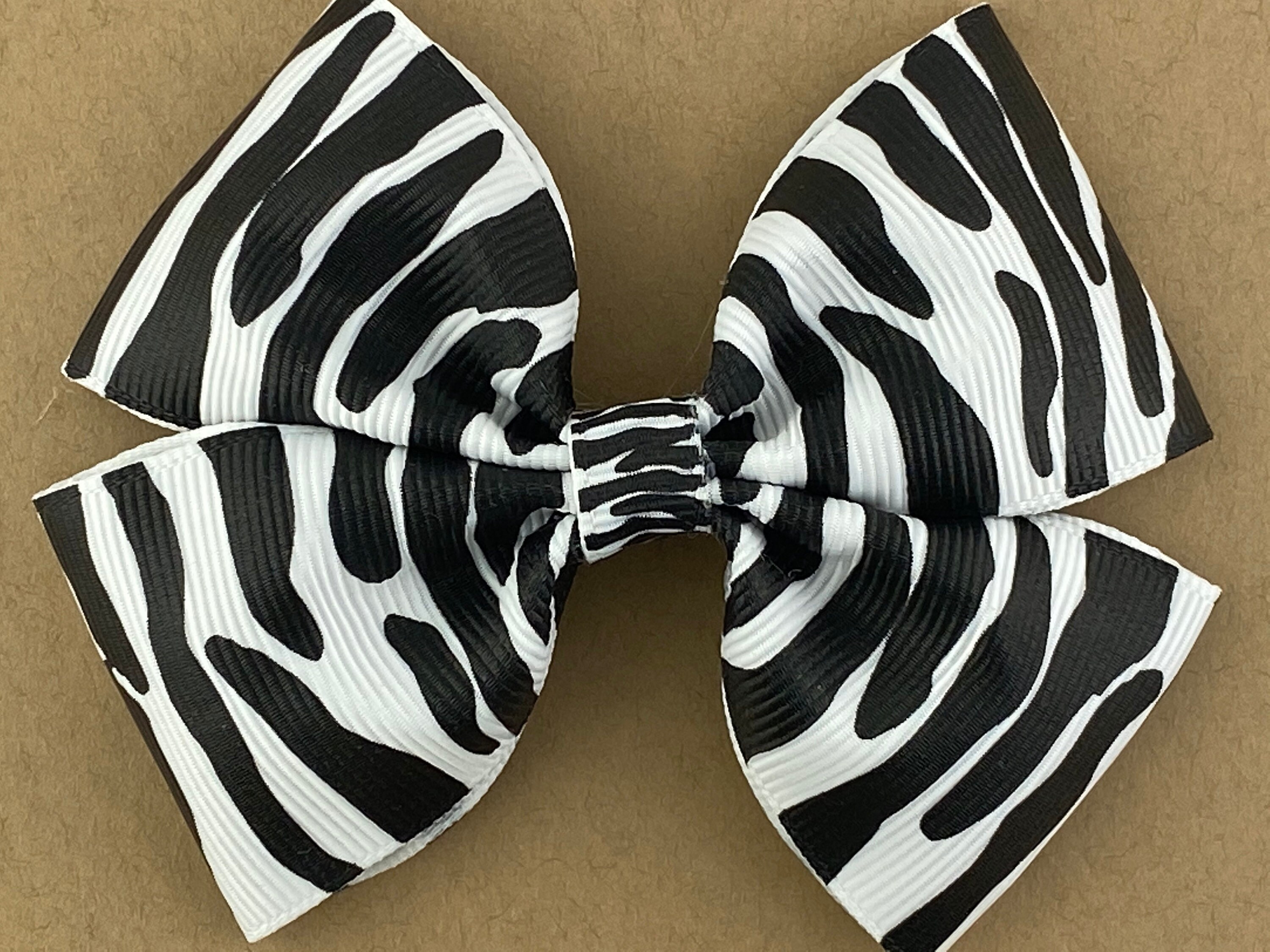 Zebra Hair Bow Zebra Hair Clip Zebra Print Hair Bow Zoo Etsy UK