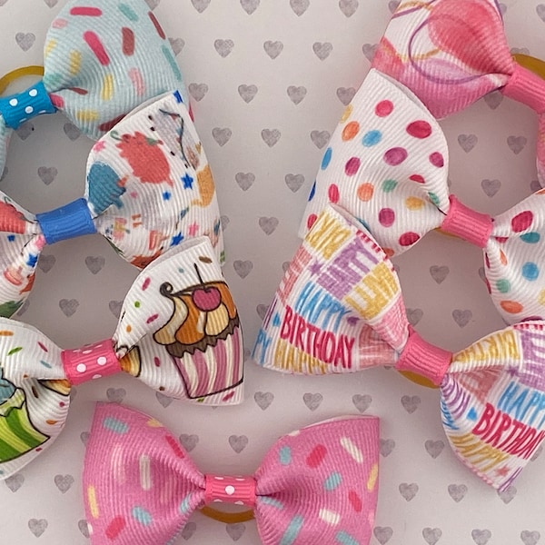 Birthday Dog Bow, Happy Birthday Dog Bow, Bows for Dog, Birthday Dog Hair Bow, Dog Hair Bow, Birthday Dog Party Bow