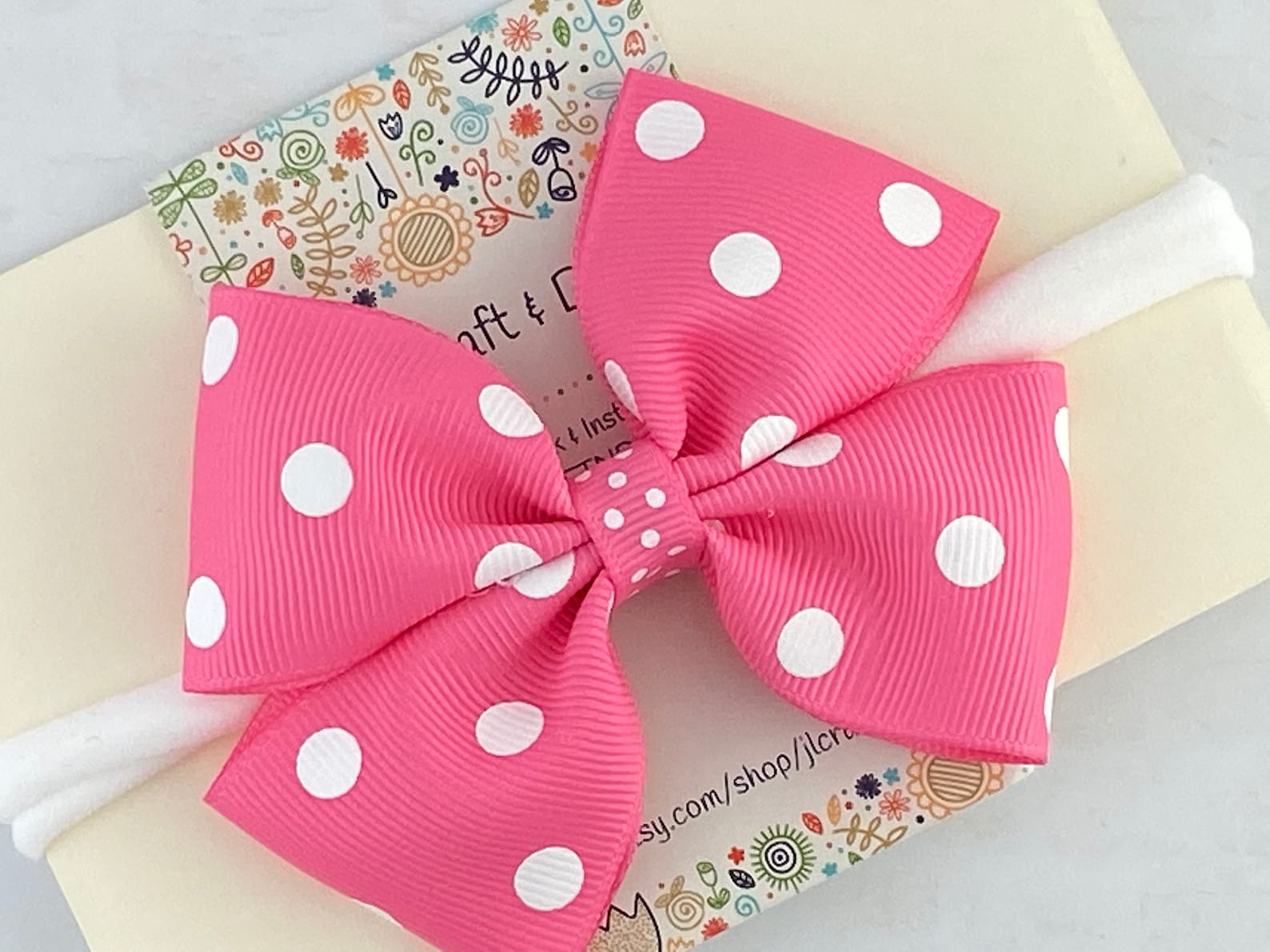 Pink Polka Dot Hair Bow Pink Hair Clip Polka Dot Bow Girl | Etsy