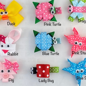 Ribbon Sculpture Hair Clip, Animal Hair Clip, Girl Hair Clip, Toddler Hair Clip, Birthday Party Favors image 2
