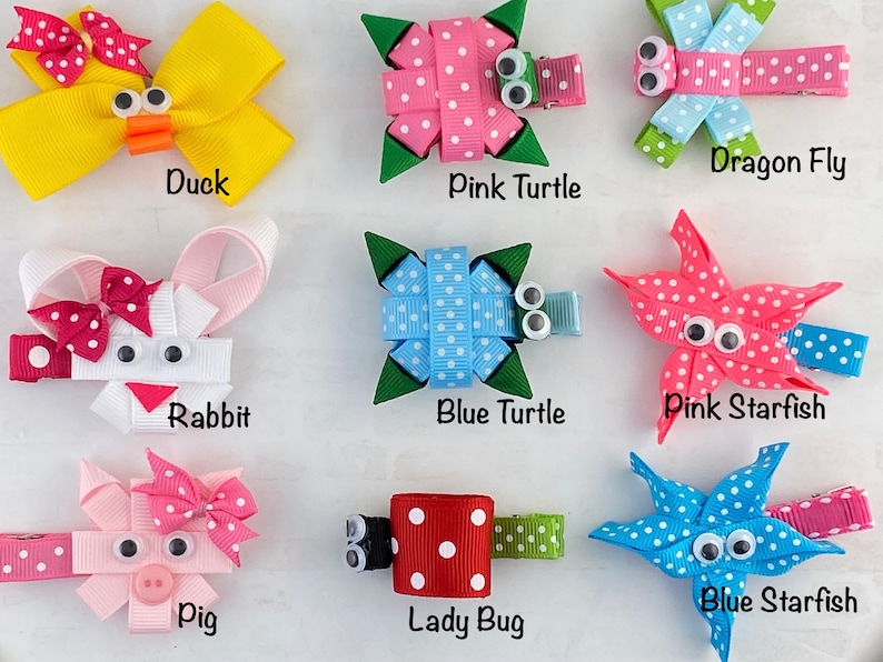 Ribbon Sculpture Hair Clip, Animal Hair Clip, Girl Hair Clip, Toddler Hair Clip, Birthday Party Favors image 2