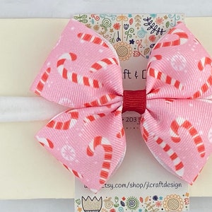Christmas Hair Bow, Christmas Bow, Candy Cane Bow, Girl Hair Bow ...