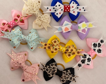 Dog Hair Bow, Bows for Dog, Pet Bows, Clip and Rubber bend Bow for Dog