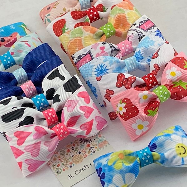 Dog Hair Bows, 3.5 inch Hair Bow for Dogs, Rubber Band Dog Hair Bows, Bows for Dogs, Bow Clips for Dog