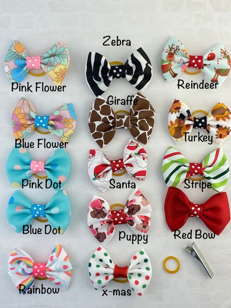 Dog Hair Bows Hair Bow for Dogs Rubber Band Dog Hair Bows Etsy