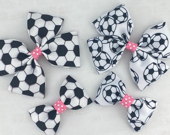 Soccer Hair Bow, Soccer Bow, Soccer Girl Bow, Girl hair bow, Toddler Hair Bow, Baby Hair Bow, Ponytail Soccer Bow, Ponytail Bow,