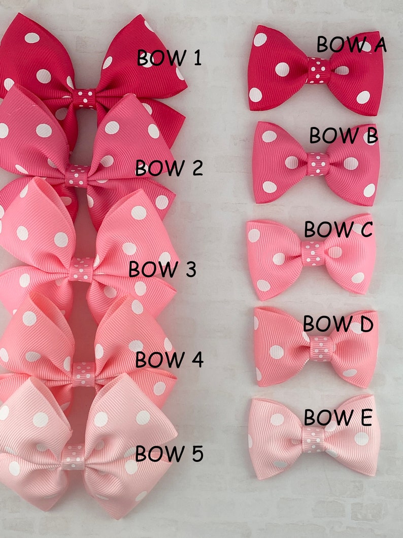 Pink Polka Dot Hair Bow Pink Hair Clip Polka Dot Bow Girl | Etsy