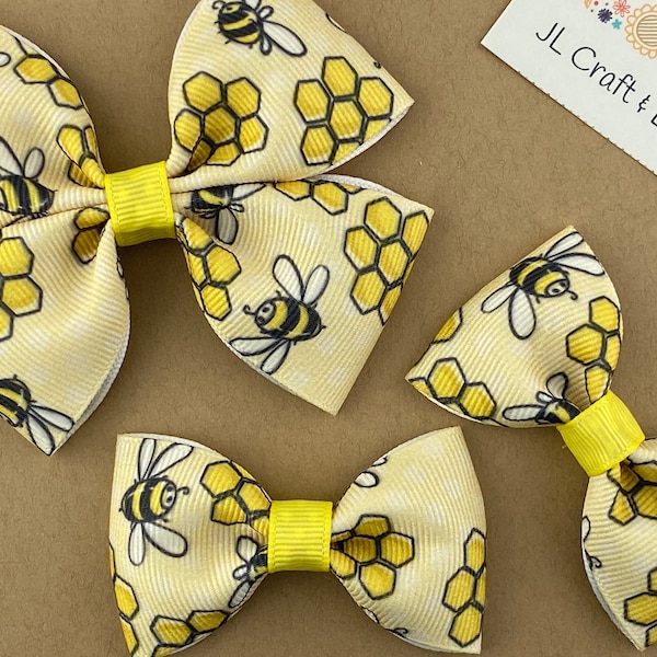 Bee hair Bow, Bumble Bee Bow, Honey Bee Bow, Yellow Bee Bow, Toddler Bow, Baby Bow, Girls Hair Bow, Hair Bow, Bee Hair Clip, Bee Hair Bow