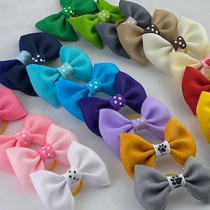 Small Dog Hair Bow, 2 inch Bow, Dog Hair Bows, Hair Bow for Dogs, Rubber Band Dog Hair Bows, Bows for Dogs, Bow Clips for Dog, Dog Bow Clip