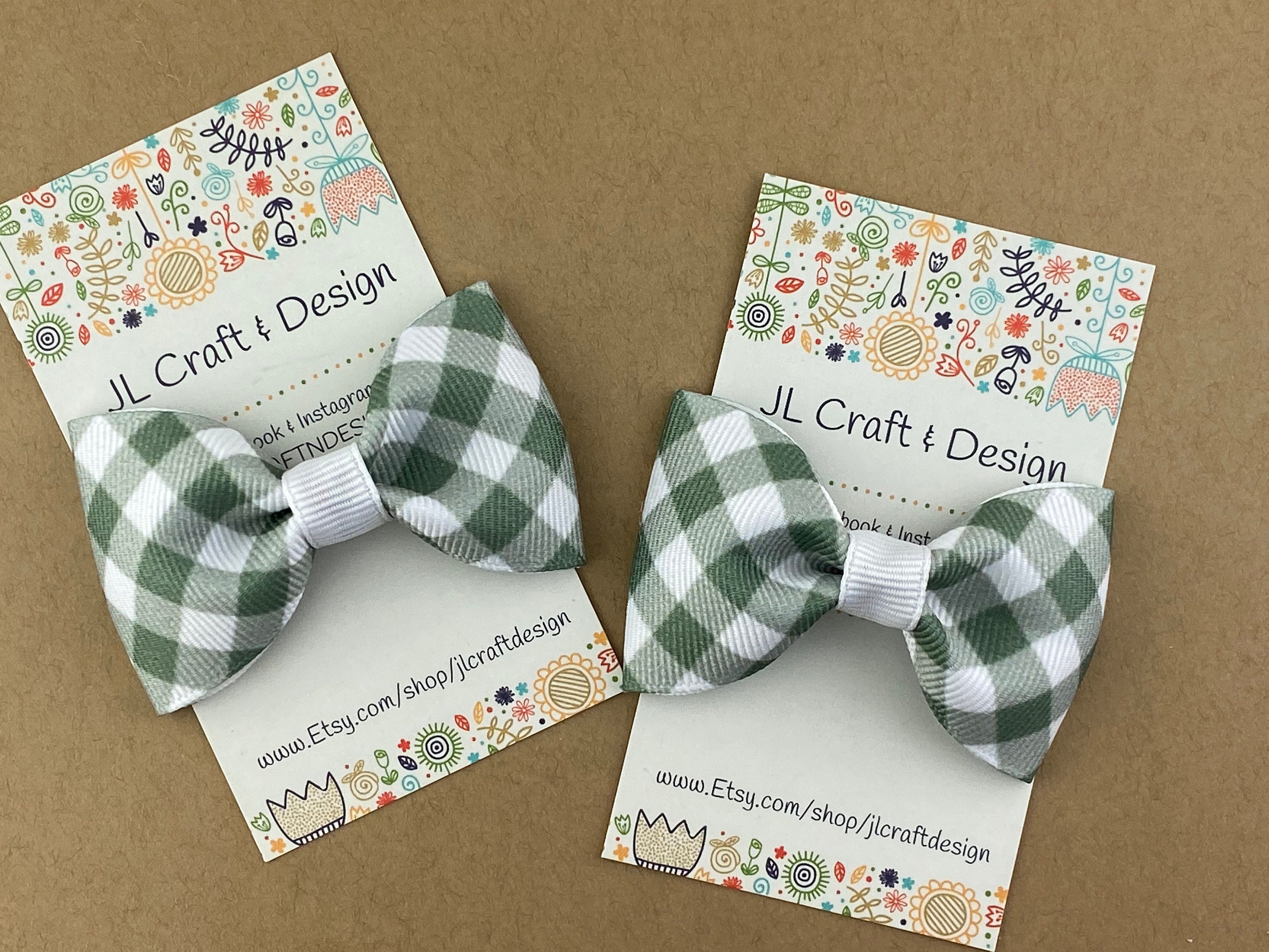 Green Gingham Hair Bow Gingham Hair Bow Hair Bows Bows for Etsy