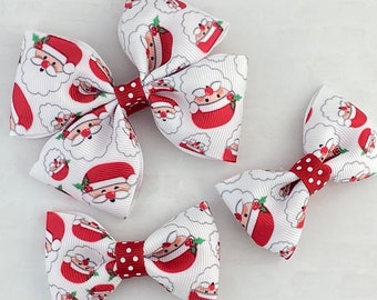 Christmas Hair Bow, Christmas Bow, Santa Bow, Girl Hair Bow, Baby Hair Bow, Toddler Hair Bow