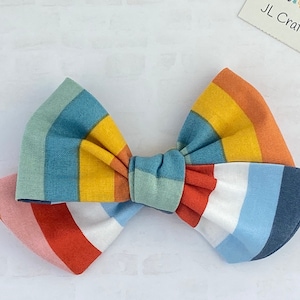 Rainbow Hair Bow, Stripe Hair Bow, Baby Hair Bow, Toddler Hair Bow, Girl Hair Bow, Baby Headband Bow