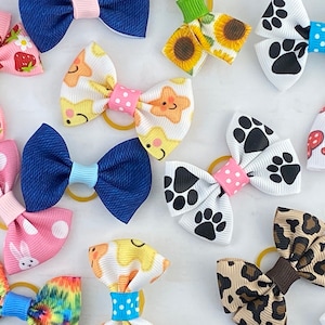 Dog Hair Bows, Hair Bow for Dogs, Rubber Band Dog Hair Bows, Bows for Dogs, Bow Clips for Dog, Dog Accessory, Baby Clip