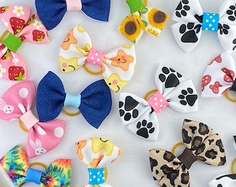 Dog Hair Bows, Hair Bow for Dogs, Rubber Band Dog Hair Bows, Bows for Dogs, Bow Clips for Dog, Dog Accessory, Baby Clip