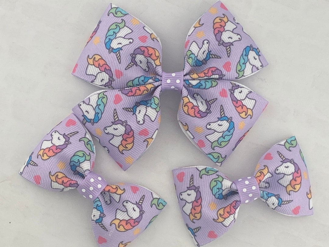 Unicorn Hair Bow, Unicorn Bow, Girl Hair Bow, Toddler Hair Bow, Baby