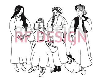 Illustrazione delle piccole donne