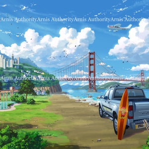 Arnis Authority Print Art of San Francisco, California Beach Scene
