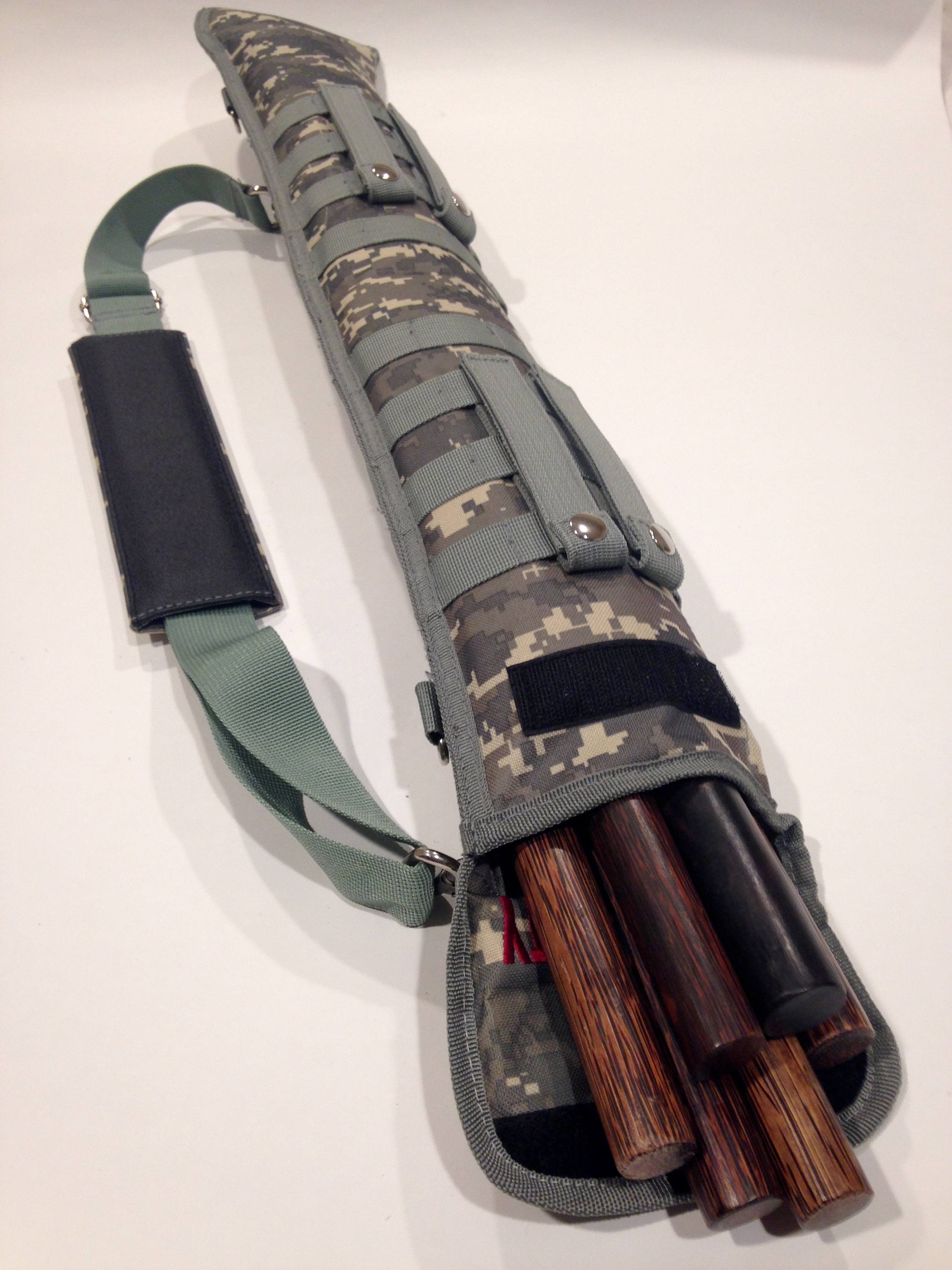 Borsa Da Trasporto Eskrima Arnis Kali Stick - Tracolla - 2 Tasche: CAMO - Foto 4