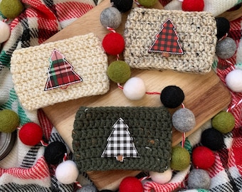 Plaid Christmas Tree | Buffalo Plaid Tree | Christmas Tree Cozy | Plaid Coffee Cozy | Christmas Coffee Cozy