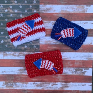 4th of July Coffee Cozy: Handmade Acrylic Coffee Sleeve