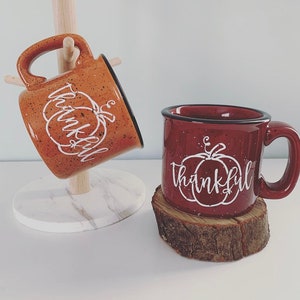 Thankful Campfire Mug | Thankful Coffee Mug | Fall Mugs | Pumpkin Campfire Mug | Pumpkin Mug | Ceramic Mug